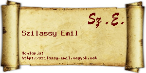 Szilassy Emil névjegykártya