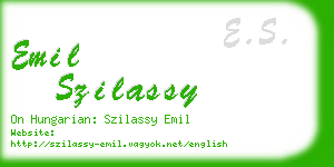 emil szilassy business card